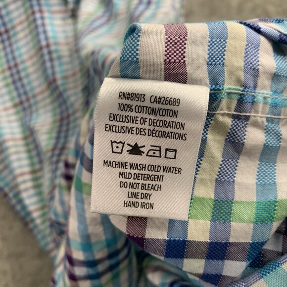 Robert Graham Shirt Men 1XLT XL Tall Short Sleeve Plaid Check Button Up Casual - Picture 7 of 9